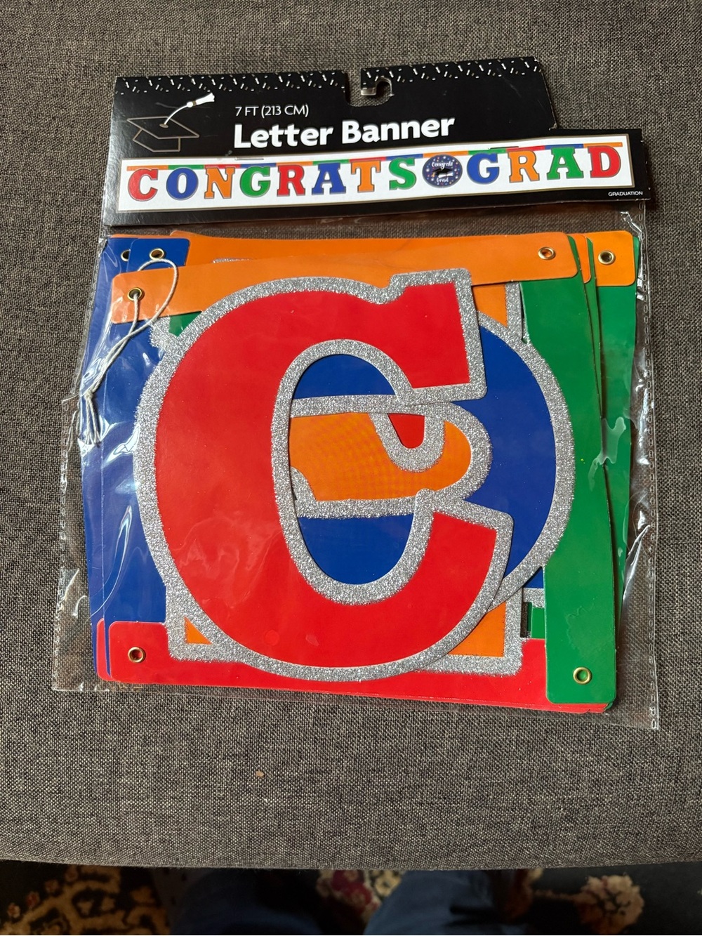 New in Package Letter Banner 'Congrats Grad' Multicolor Graduation Party Banner